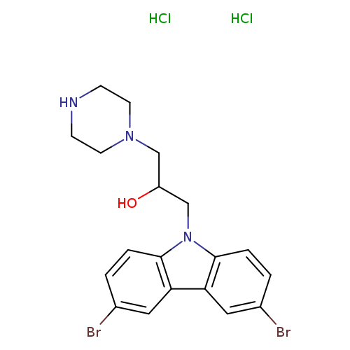 1-(3,6-dibromo-9H-carbazol-9-yl)-3-(piperazin-1-yl)propan-2-ol dihydrochloride