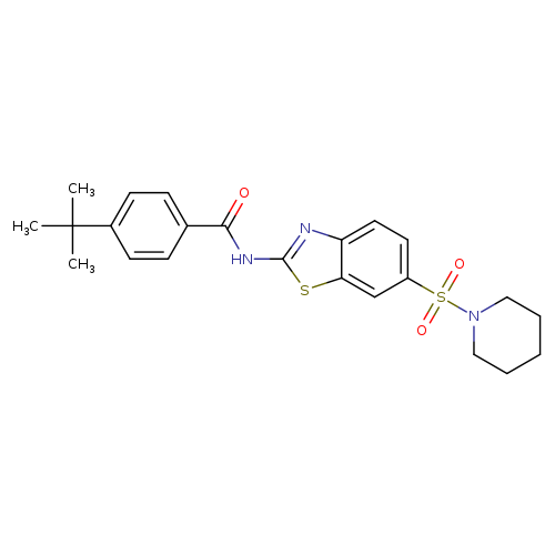 4-tert-butyl-N-[6-(piperidine-1-sulfonyl)-1,3-benzothiazol-2-yl]benzamide