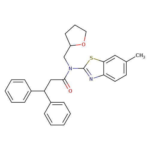 N-(6-methyl-1,3-benzothiazol-2-yl)-N-[(oxolan-2-yl)methyl]-3,3-diphenylpropanamide
