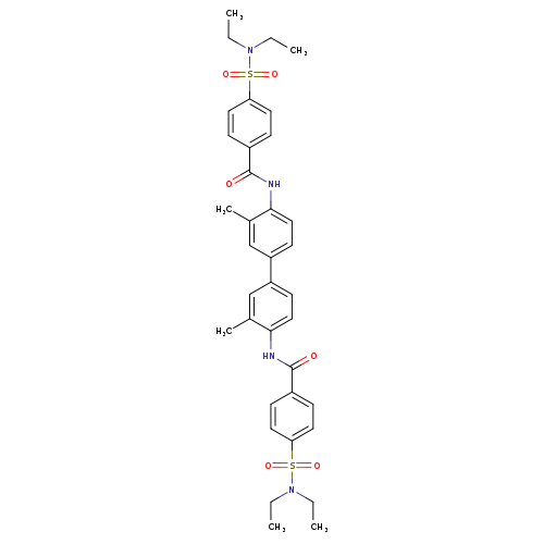 4-(diethylsulfamoyl)-N-{4'-[4-(diethylsulfamoyl)benzamido]-3,3'-dimethyl-[1,1'-biphenyl]-4-yl}benzamide