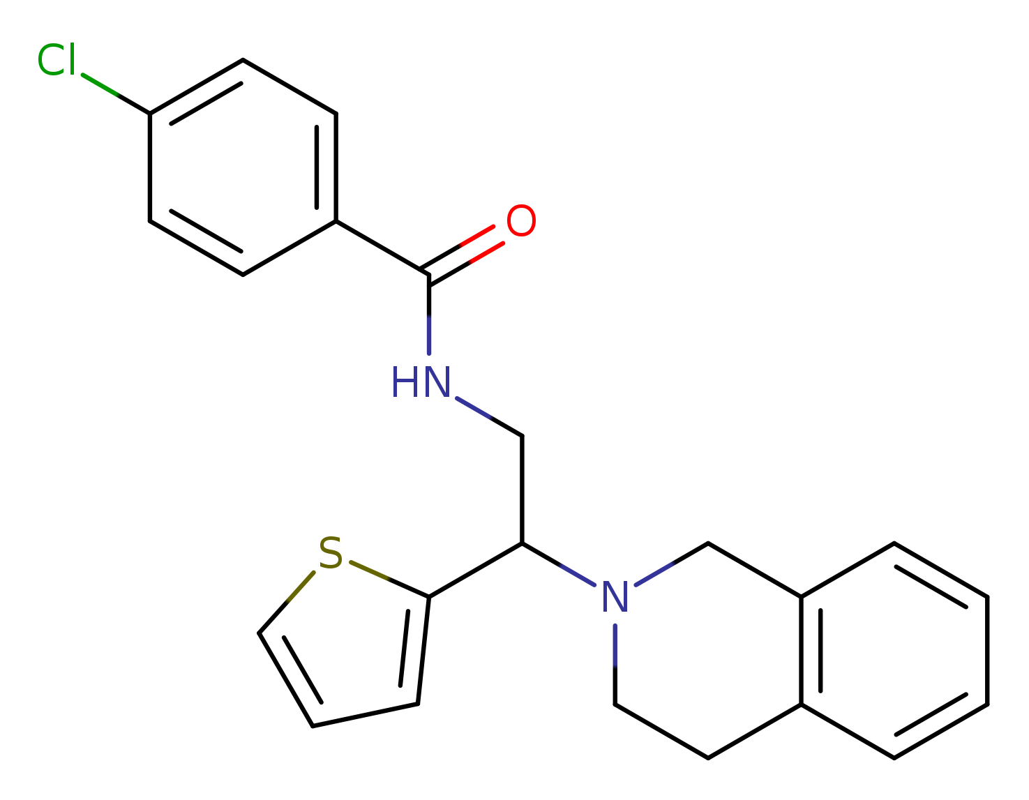 4-chloro-N-[2-(1,2,3,4-tetrahydroisoquinolin-2-yl)-2-(thiophen-2-yl)ethyl]benzamide