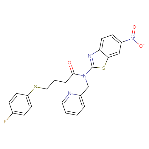 4-[(4-fluorophenyl)sulfanyl]-N-(6-nitro-1,3-benzothiazol-2-yl)-N-[(pyridin-2-yl)methyl]butanamide