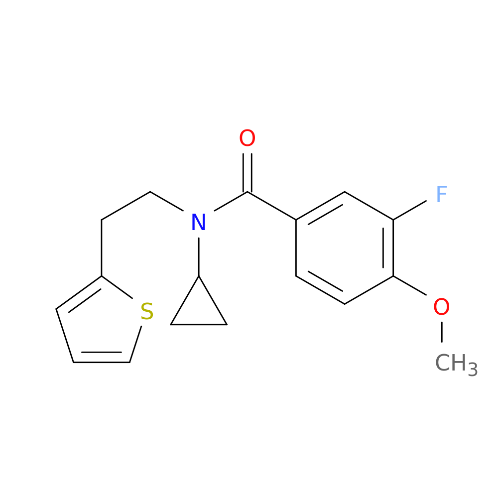 N-cyclopropyl-3-fluoro-4-methoxy-N-[2-(thiophen-2-yl)ethyl]benzamide