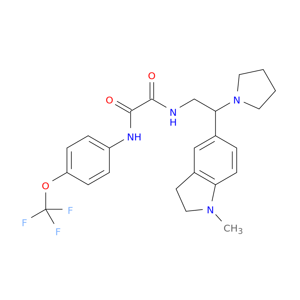 N-[2-(1-methyl-2,3-dihydro-1H-indol-5-yl)-2-(pyrrolidin-1-yl)ethyl]-N'-[4-(trifluoromethoxy)phenyl]ethanediamide