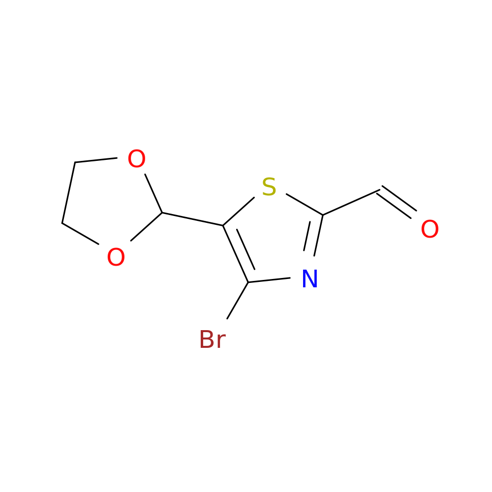 4-bromo-5-(1,3-dioxolan-2-yl)-1,3-thiazole-2-carbaldehyde