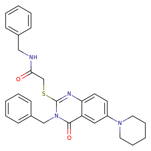 N-benzyl-2-{[3-benzyl-4-oxo-6-(piperidin-1-yl)-3,4-dihydroquinazolin-2-yl]sulfanyl}acetamide