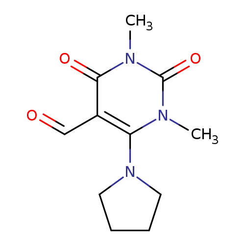1,3-dimethyl-2,4-dioxo-6-(pyrrolidin-1-yl)-1,2,3,4-tetrahydropyrimidine-5-carbaldehyde