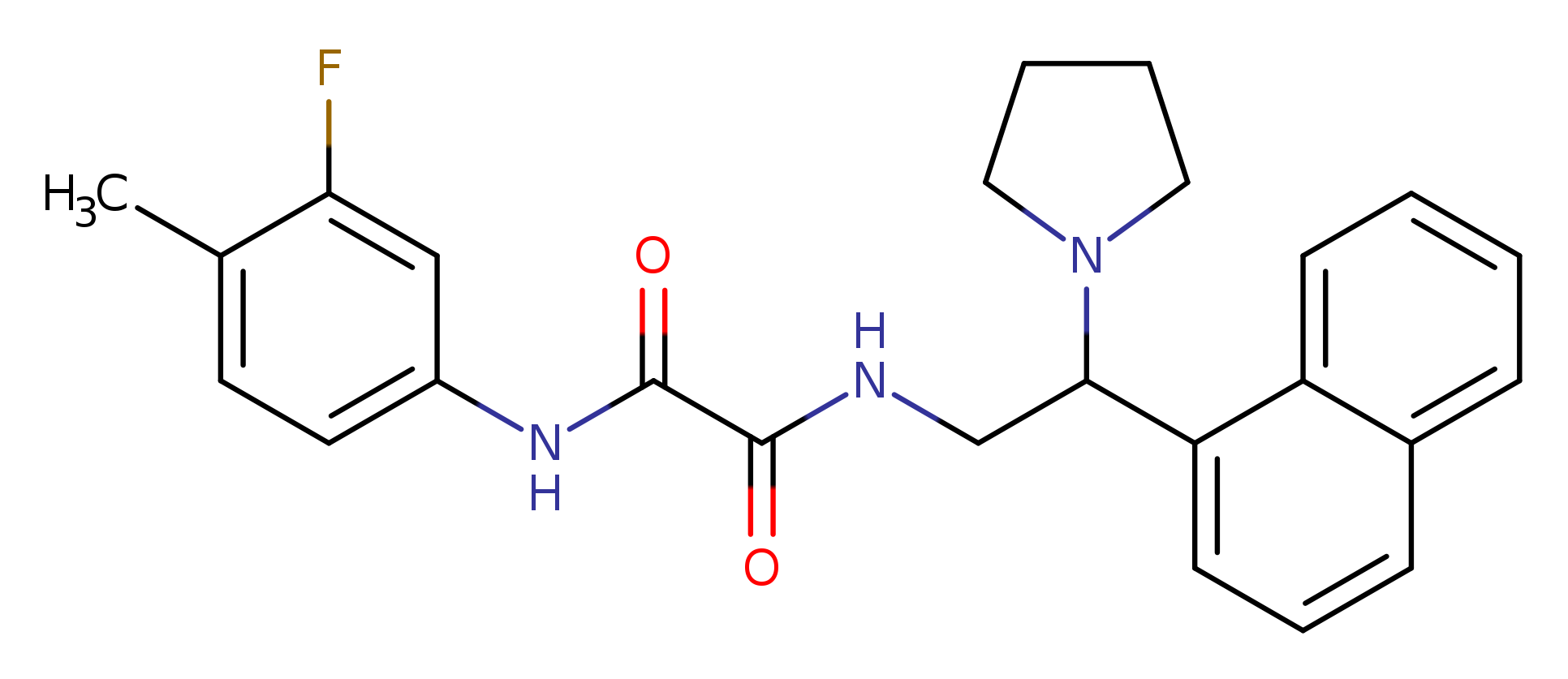 N'-(3-fluoro-4-methylphenyl)-N-[2-(naphthalen-1-yl)-2-(pyrrolidin-1-yl)ethyl]ethanediamide