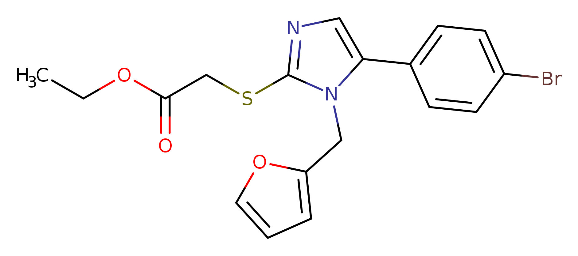 ethyl 2-{[5-(4-bromophenyl)-1-[(furan-2-yl)methyl]-1H-imidazol-2-yl]sulfanyl}acetate