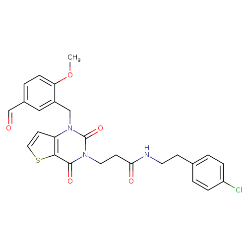 N-[2-(4-chlorophenyl)ethyl]-3-{1-[(5-formyl-2-methoxyphenyl)methyl]-2,4-dioxo-1H,2H,3H,4H-thieno[3,2-d]pyrimidin-3-yl}propanamide