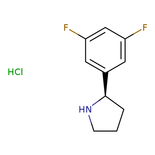 Pyrrolidine, 2-(3,5-difluorophenyl)-, hydrochloride (1:1), (2R)-