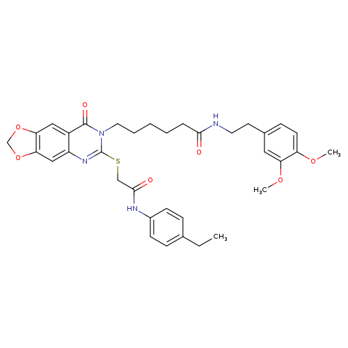 N-[2-(3,4-dimethoxyphenyl)ethyl]-6-[6-({[(4-ethylphenyl)carbamoyl]methyl}sulfanyl)-8-oxo-2H,7H,8H-[1,3]dioxolo[4,5-g]quinazolin-7-yl]hexanamide