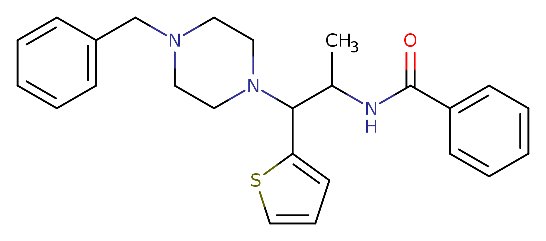 N-[1-(4-benzylpiperazin-1-yl)-1-(thiophen-2-yl)propan-2-yl]benzamide