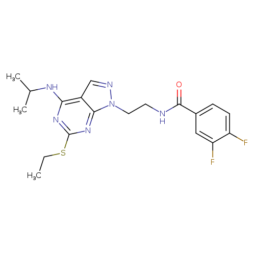 N-{2-[6-(ethylsulfanyl)-4-[(propan-2-yl)amino]-1H-pyrazolo[3,4-d]pyrimidin-1-yl]ethyl}-3,4-difluorobenzamide