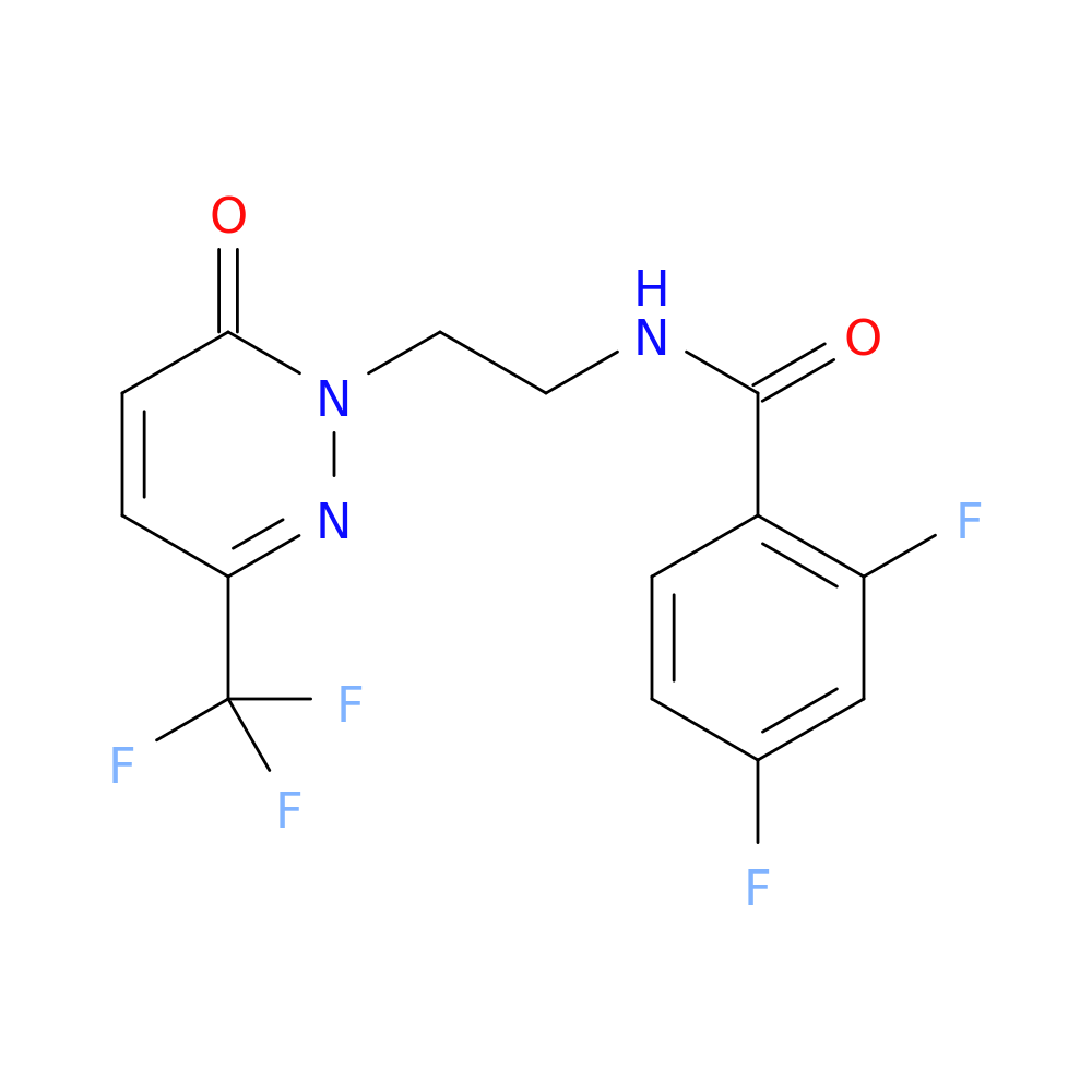 2,4-difluoro-N-{2-[6-oxo-3-(trifluoromethyl)-1,6-dihydropyridazin-1-yl]ethyl}benzamide