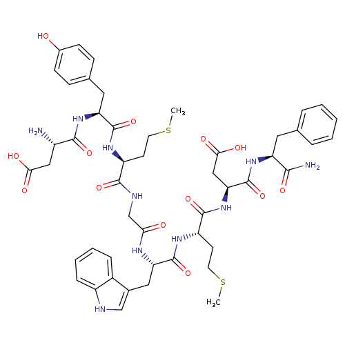 H-ASP-TYR-MET-GLY-TRP-MET-ASP-PHE-NH2