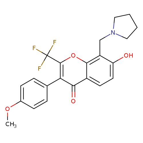 7-hydroxy-3-(4-methoxyphenyl)-8-[(pyrrolidin-1-yl)methyl]-2-(trifluoromethyl)-4H-chromen-4-one