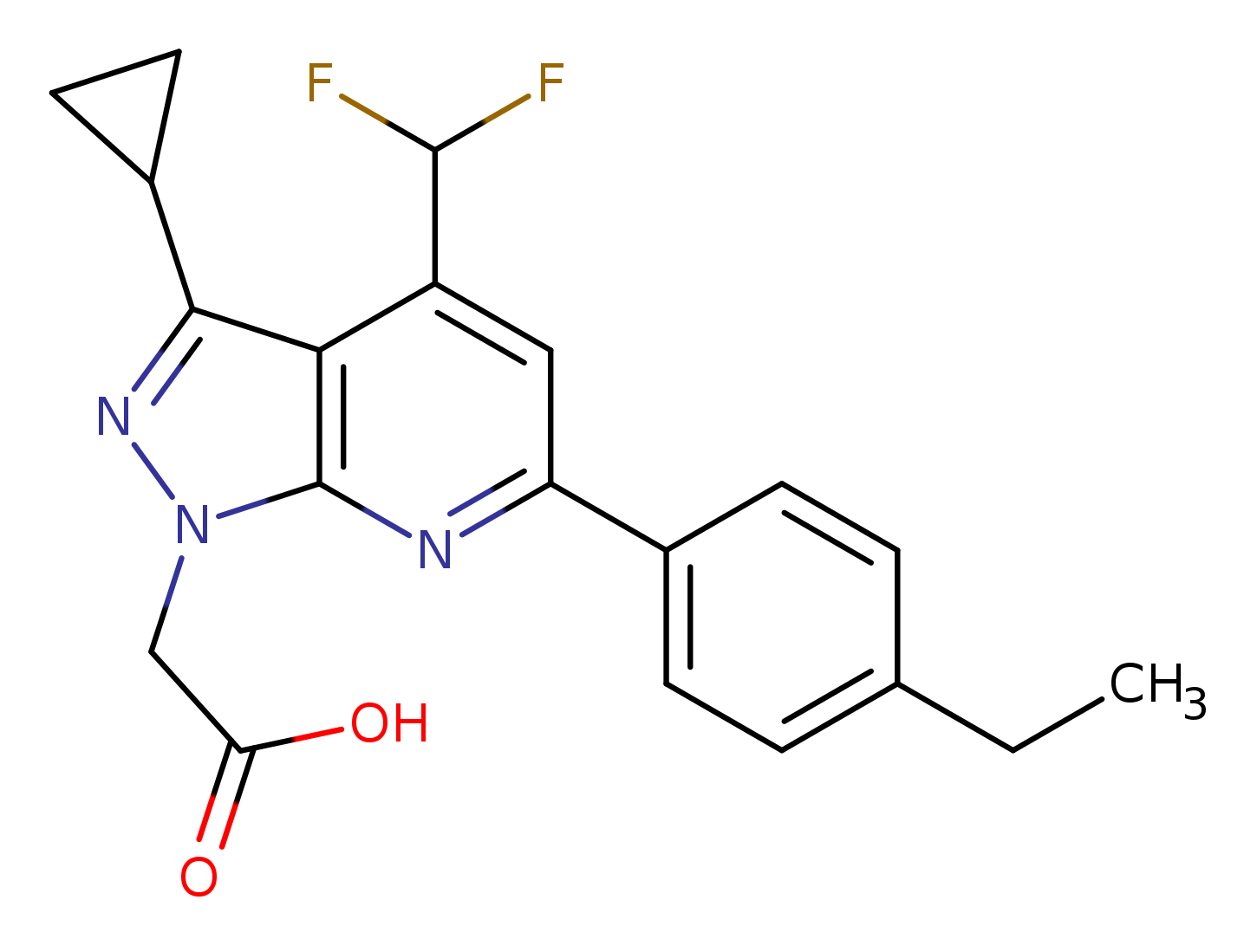 2-(3-Cyclopropyl-4-(difluoromethyl)-6-(4-ethylphenyl)-1H-pyrazolo[3,4-b]pyridin-1-yl)acetic acid