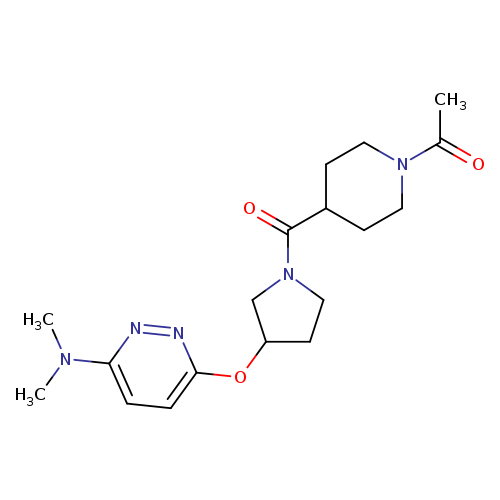 1-[4-(3-{[6-(dimethylamino)pyridazin-3-yl]oxy}pyrrolidine-1-carbonyl)piperidin-1-yl]ethan-1-one