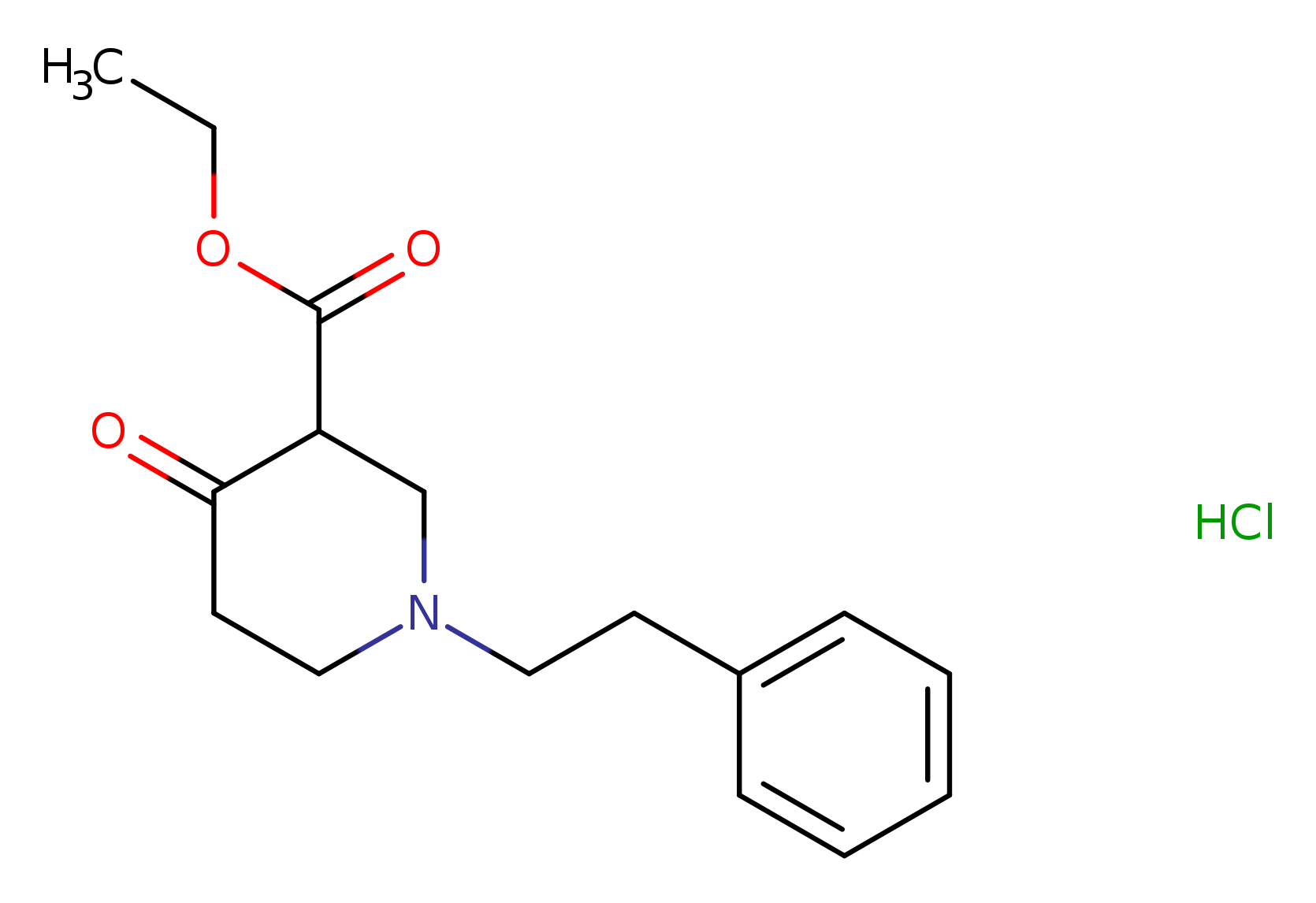 3-Piperidinecarboxylicacid, 4-oxo-1-(2-phenylethyl)-, ethyl ester, hydrochloride (1:1)