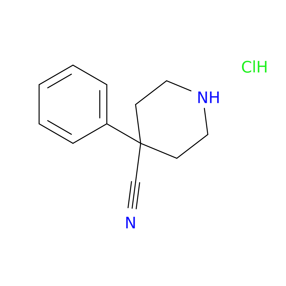 4-Piperidinecarbonitrile, 4-phenyl-, hydrochloride (1:1)