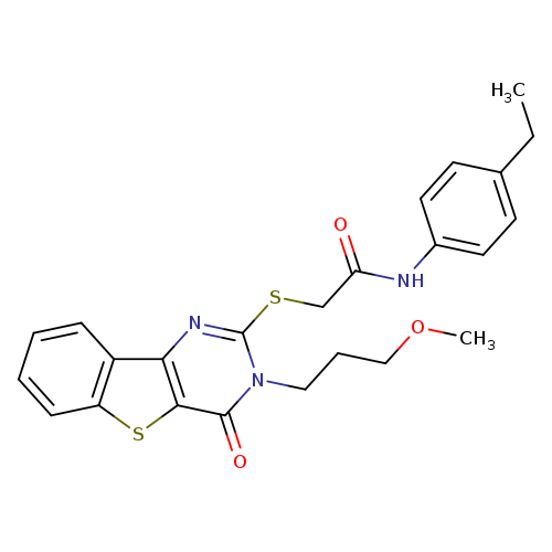 N-(4-ethylphenyl)-2-{[5-(3-methoxypropyl)-6-oxo-8-thia-3,5-diazatricyclo[7.4.0.0^{2,7}]trideca-1(9),2(7),3,10,12-pentaen-4-yl]sulfanyl}acetamide