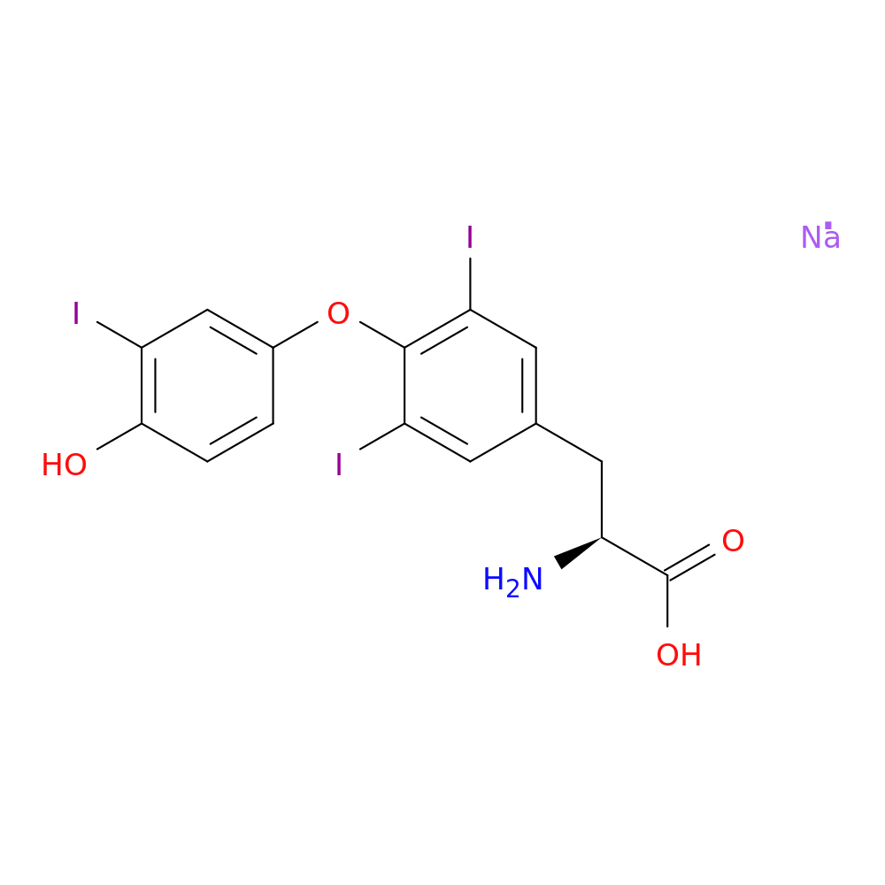 L-Tyrosine, O-(4-hydroxy-3-iodophenyl)-3,5-diiodo-, sodium salt (1:1)