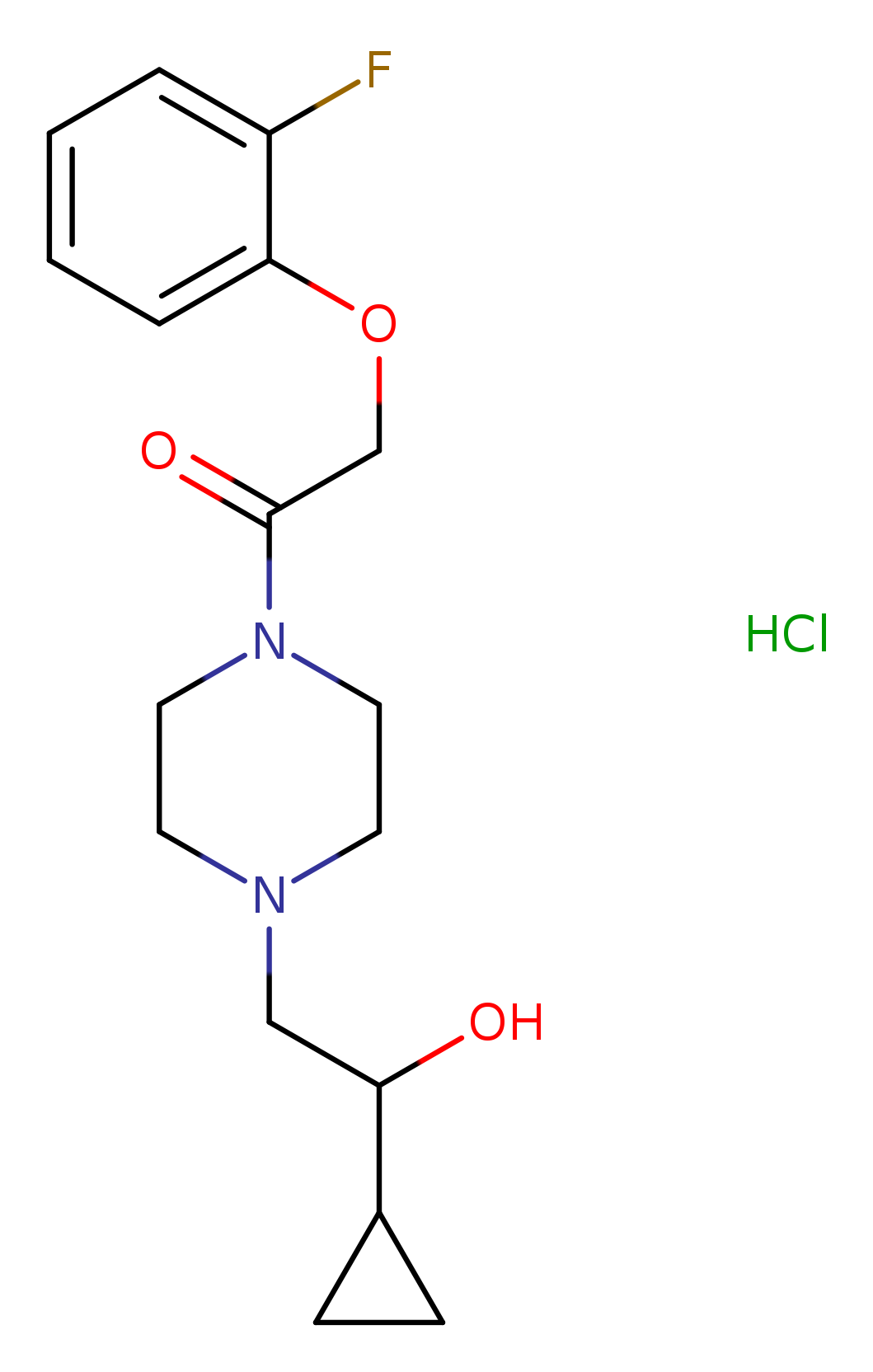 1-[4-(2-cyclopropyl-2-hydroxyethyl)piperazin-1-yl]-2-(2-fluorophenoxy)ethan-1-one hydrochloride