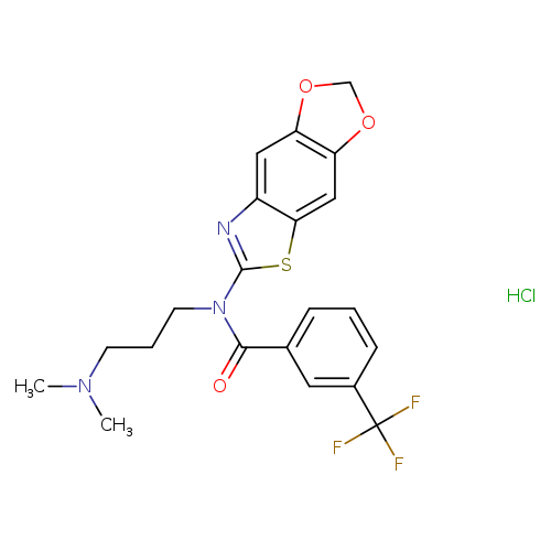 N-[3-(dimethylamino)propyl]-N-{4,6-dioxa-10-thia-12-azatricyclo[7.3.0.0^{3,7}]dodeca-1(9),2,7,11-tetraen-11-yl}-3-(trifluoromethyl)benzamide hydrochloride