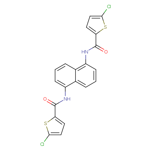 5-chloro-N-[5-(5-chlorothiophene-2-amido)naphthalen-1-yl]thiophene-2-carboxamide