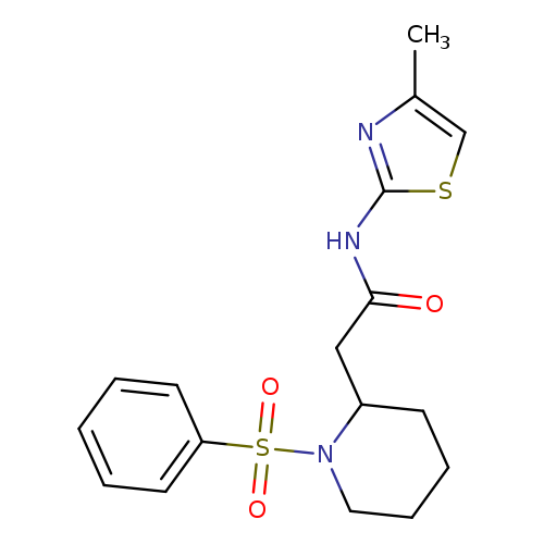 2-[1-(benzenesulfonyl)piperidin-2-yl]-N-(4-methyl-1,3-thiazol-2-yl)acetamide