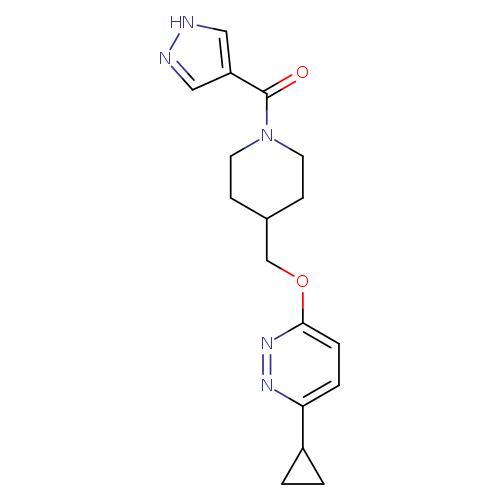 3-cyclopropyl-6-{[1-(1H-pyrazole-4-carbonyl)piperidin-4-yl]methoxy}pyridazine