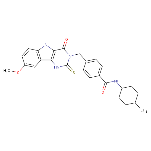 4-({8-methoxy-4-oxo-2-sulfanylidene-1H,2H,3H,4H,5H-pyrimido[5,4-b]indol-3-yl}methyl)-N-(4-methylcyclohexyl)benzamide