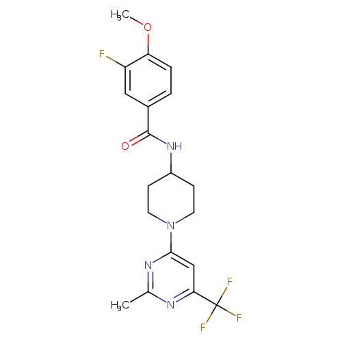 3-fluoro-4-methoxy-N-{1-[2-methyl-6-(trifluoromethyl)pyrimidin-4-yl]piperidin-4-yl}benzamide