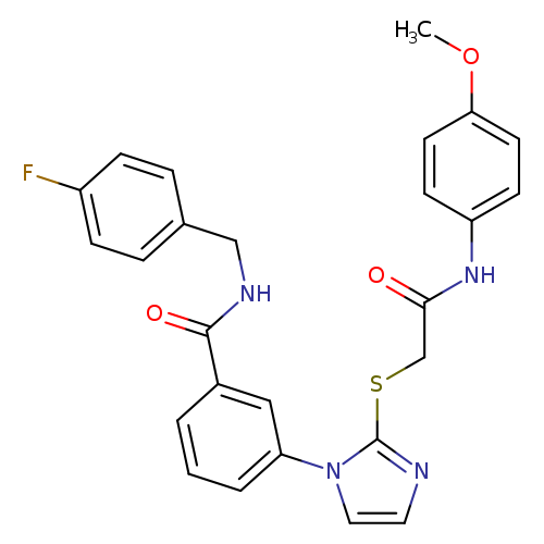 N-[(4-fluorophenyl)methyl]-3-[2-({[(4-methoxyphenyl)carbamoyl]methyl}sulfanyl)-1H-imidazol-1-yl]benzamide