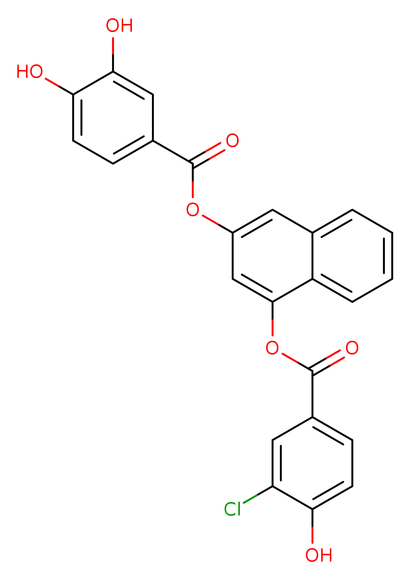 3-chloro-4-hydroxy-benzoicacid-3-[(3,4-dihydroxybenzoyl)oxy]-1-naphthalenylester