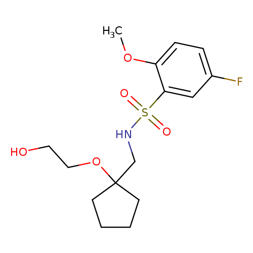 5-fluoro-N-{[1-(2-hydroxyethoxy)cyclopentyl]methyl}-2-methoxybenzene-1-sulfonamide