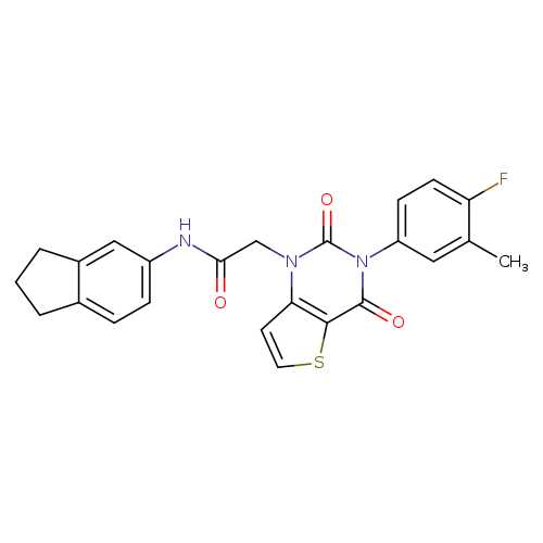 N-(2,3-dihydro-1H-inden-5-yl)-2-[3-(4-fluoro-3-methylphenyl)-2,4-dioxo-1H,2H,3H,4H-thieno[3,2-d]pyrimidin-1-yl]acetamide