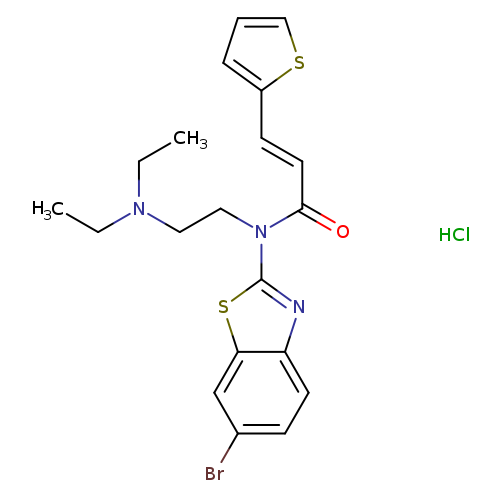 (2E)-N-(6-bromo-1,3-benzothiazol-2-yl)-N-[2-(diethylamino)ethyl]-3-(thiophen-2-yl)prop-2-enamide hydrochloride