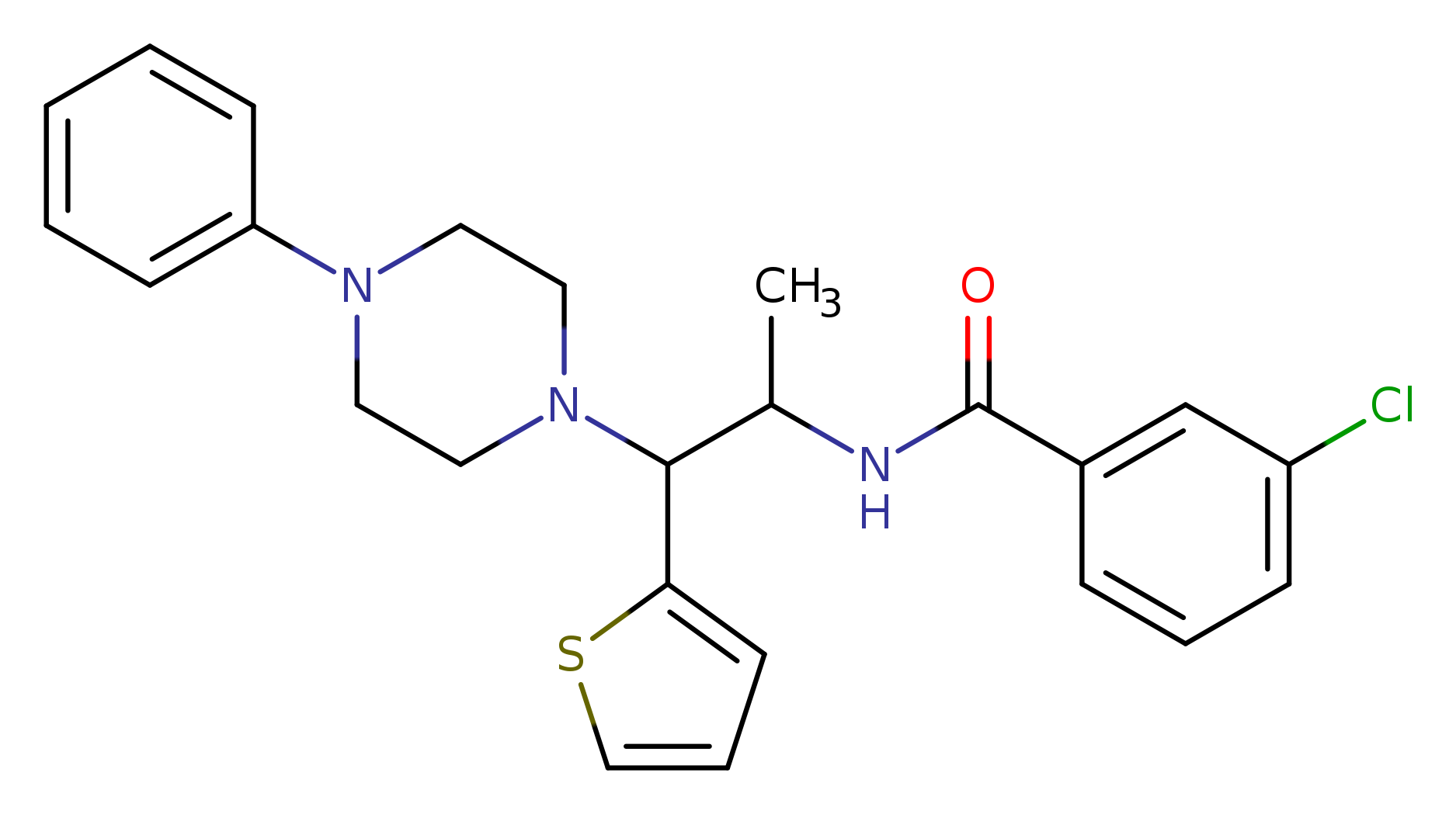 3-chloro-N-[1-(4-phenylpiperazin-1-yl)-1-(thiophen-2-yl)propan-2-yl]benzamide