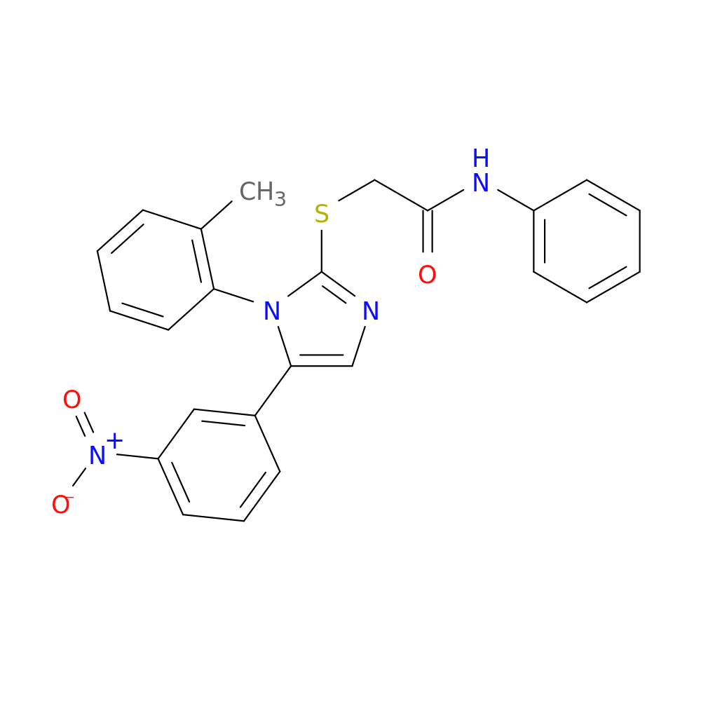 2-{[1-(2-methylphenyl)-5-(3-nitrophenyl)-1H-imidazol-2-yl]sulfanyl}-N-phenylacetamide