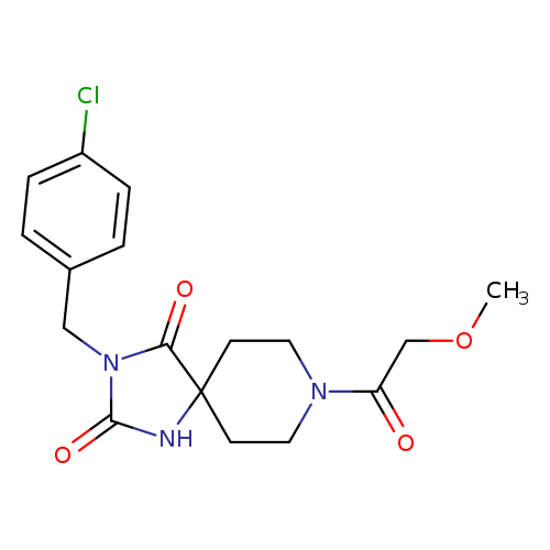 3-[(4-chlorophenyl)methyl]-8-(2-methoxyacetyl)-1,3,8-triazaspiro[4.5]decane-2,4-dione