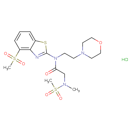 N-(4-methanesulfonyl-1,3-benzothiazol-2-yl)-2-(N-methylmethanesulfonamido)-N-[2-(morpholin-4-yl)ethyl]acetamide hydrochloride