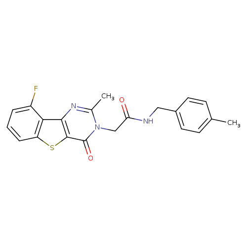 2-{13-fluoro-4-methyl-6-oxo-8-thia-3,5-diazatricyclo[7.4.0.0^{2,7}]trideca-1(13),2(7),3,9,11-pentaen-5-yl}-N-[(4-methylphenyl)methyl]acetamide