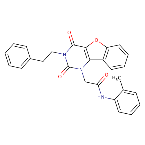 2-[4,6-dioxo-5-(2-phenylethyl)-8-oxa-3,5-diazatricyclo[7.4.0.0^{2,7}]trideca-1(9),2(7),10,12-tetraen-3-yl]-N-(2-methylphenyl)acetamide