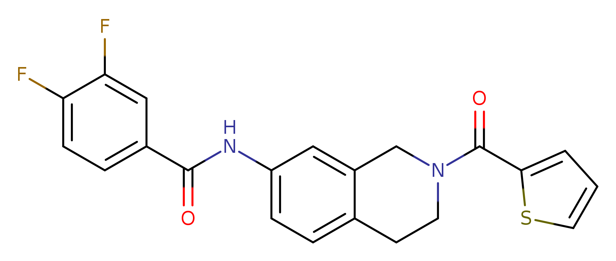 3,4-difluoro-N-[2-(thiophene-2-carbonyl)-1,2,3,4-tetrahydroisoquinolin-7-yl]benzamide