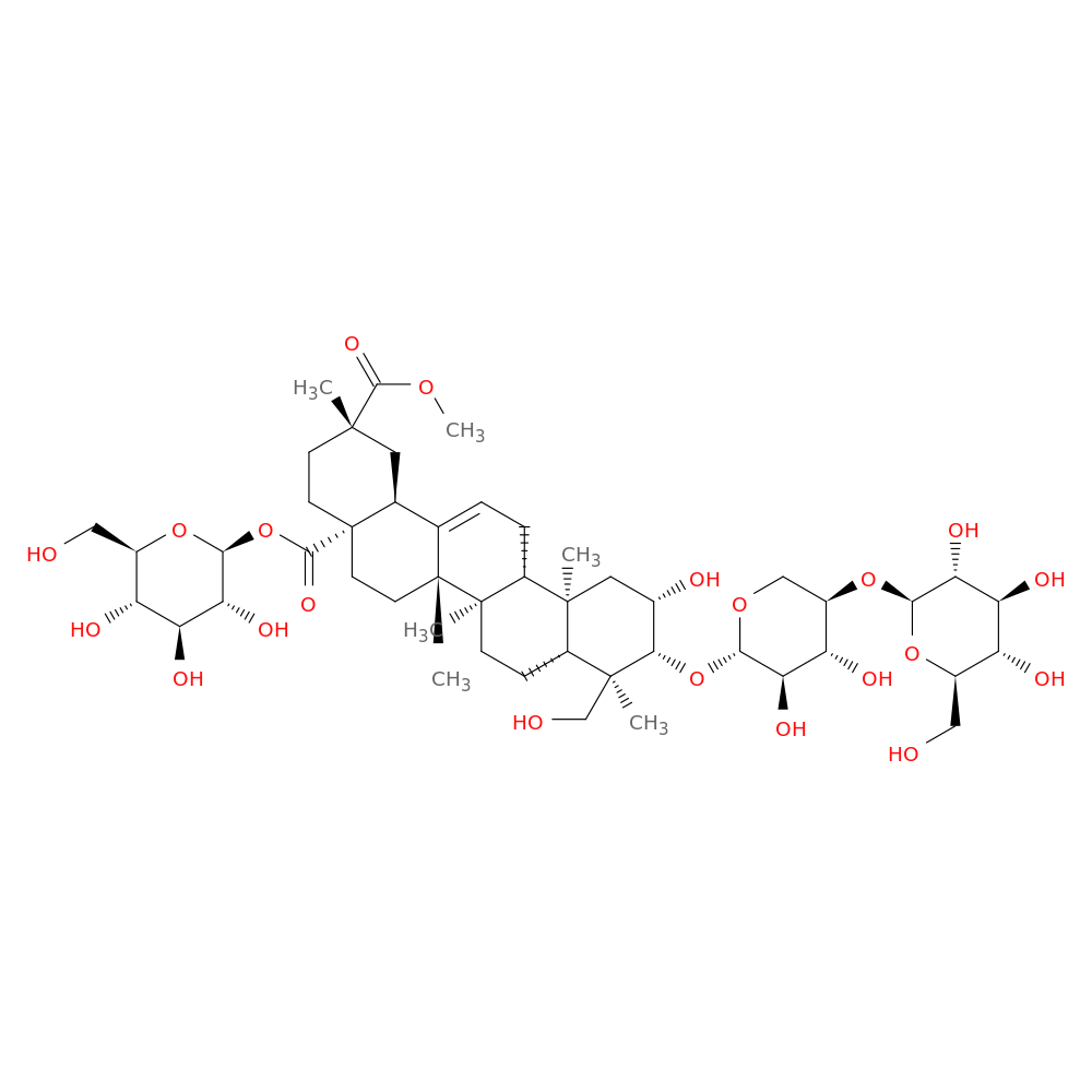 28-β-D-Glucopyranosyl 29-methyl (2β,3β,4α,20β)-3-[(4-O-β-D-glucopyranosyl-β-D-xylopyranosyl)oxy]-2,23-dihydroxyolean-12-ene-28,29-dioate