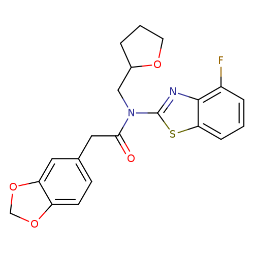 2-(2H-1,3-benzodioxol-5-yl)-N-(4-fluoro-1,3-benzothiazol-2-yl)-N-[(oxolan-2-yl)methyl]acetamide