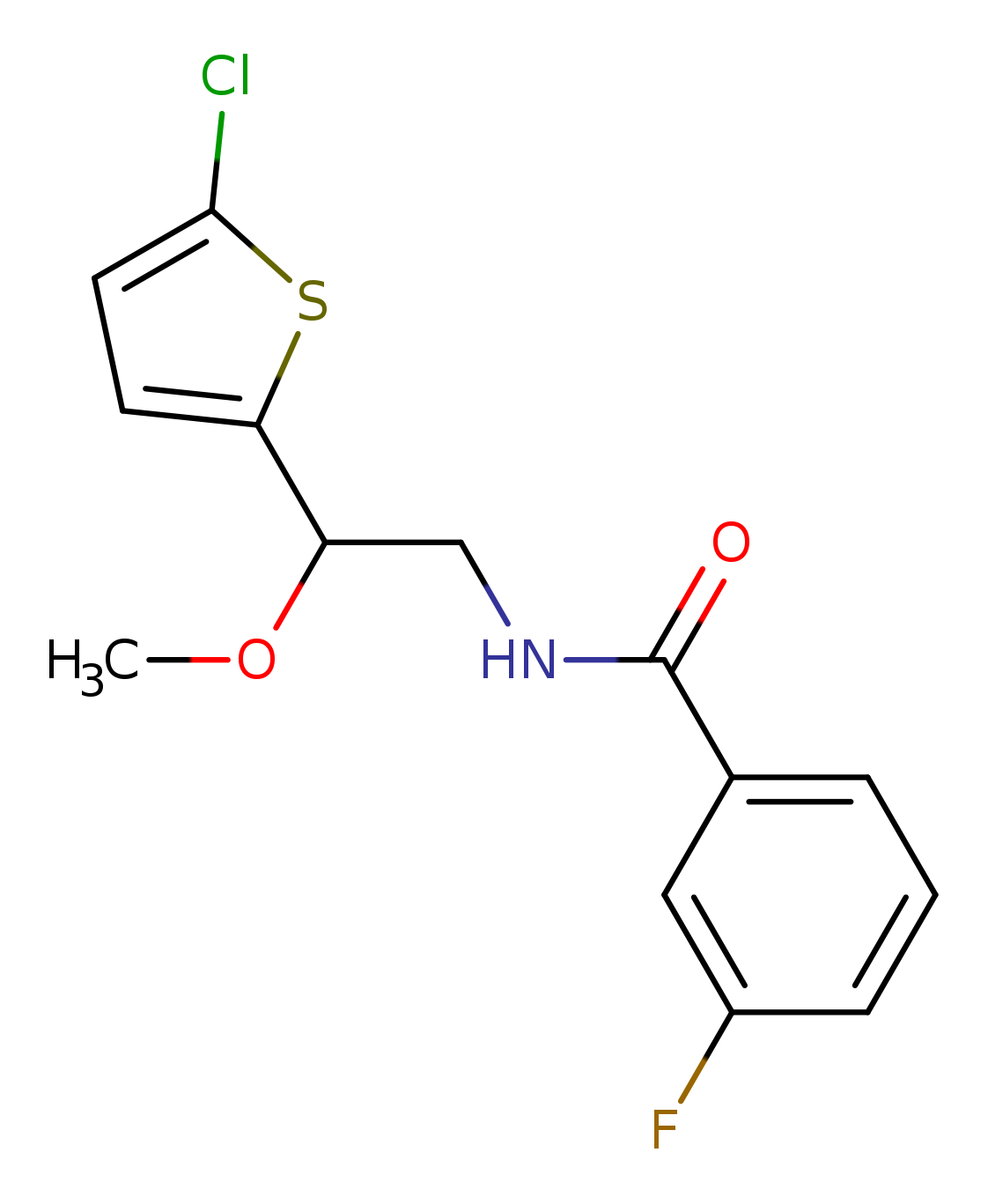 N-[2-(5-chlorothiophen-2-yl)-2-methoxyethyl]-3-fluorobenzamide