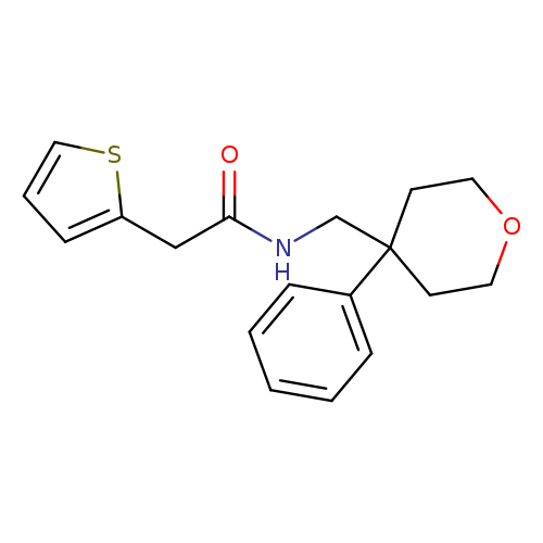 N-[(4-phenyloxan-4-yl)methyl]-2-(thiophen-2-yl)acetamide